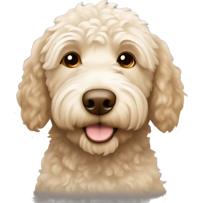 Labradoodle beige and white emoji