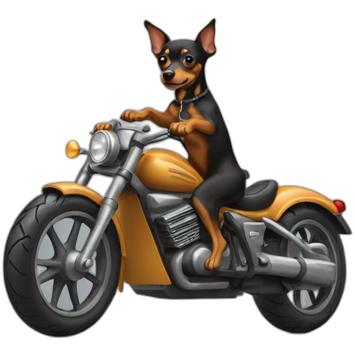 caramel-color-pinscher-dog-driving-a-motorcycle emoji