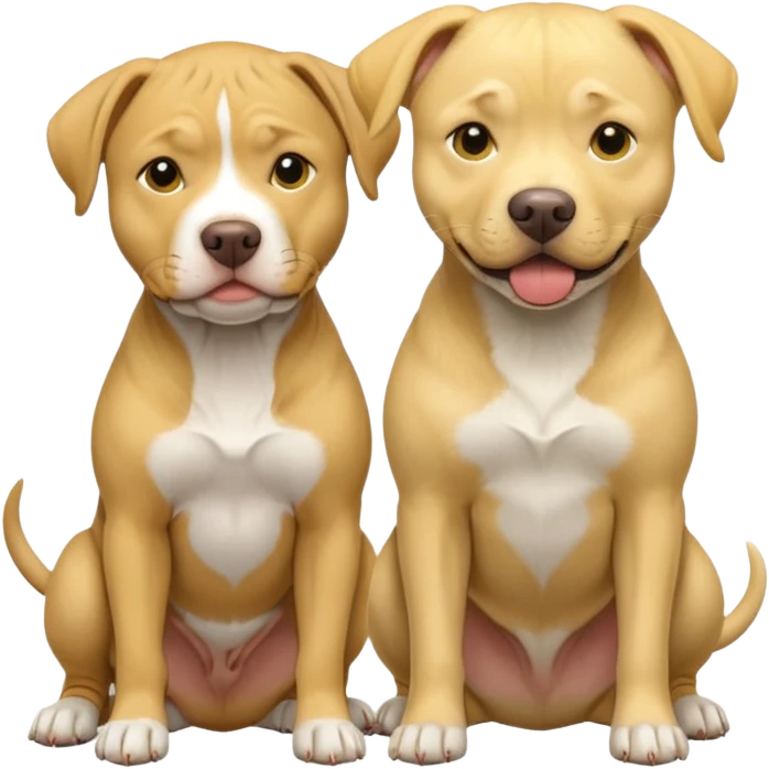 Grey pit bull with yellow lab emoji