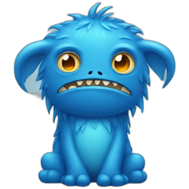 Sad blue monster emoji