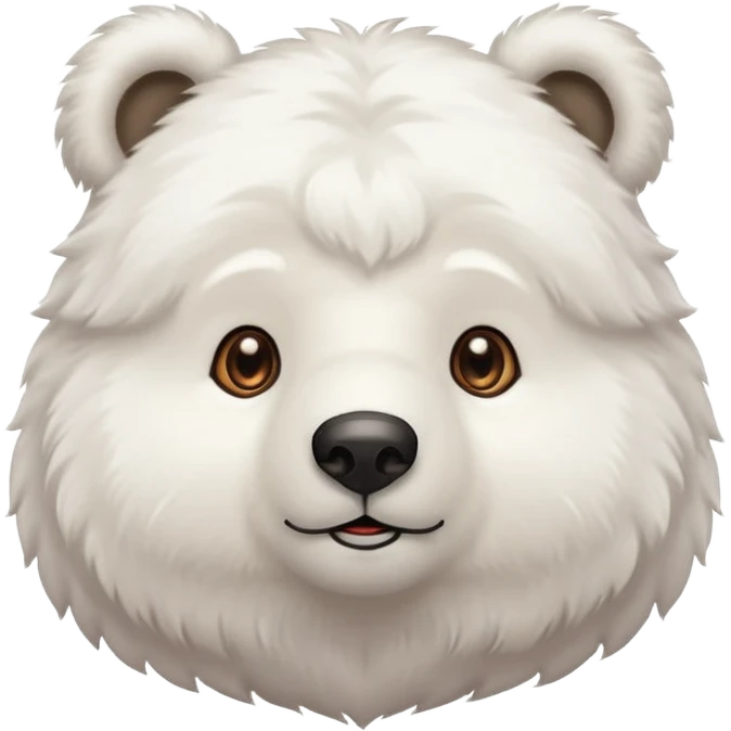 Fluffy　White　bear emoji