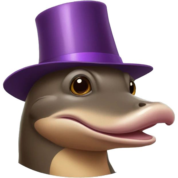 Platypus with birthday hat emoji