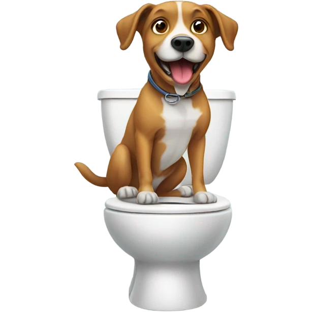 Dog jumping on toilet emoji