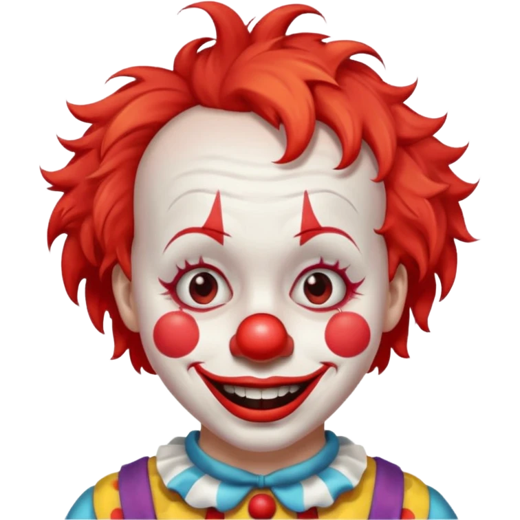 short hair clown emoji
