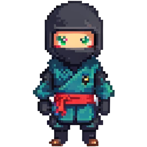 ninja character standing idle, game sprite emoji