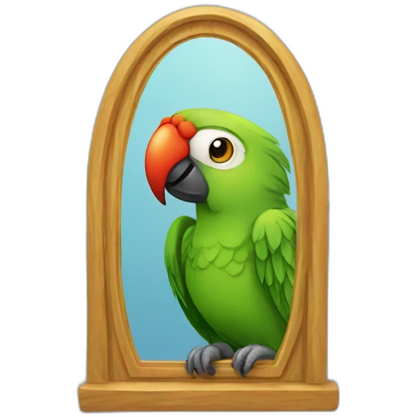 Parrot in front of a mirror  emoji