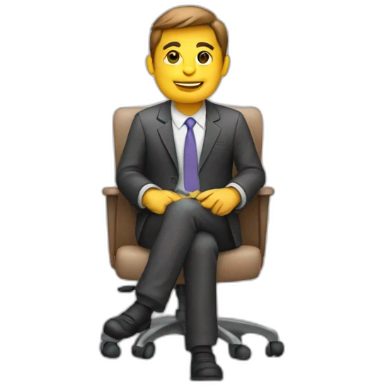 person sitting front compiter emoji