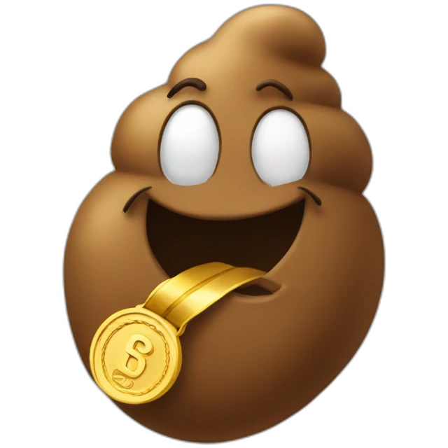 poop with gold medal emoji