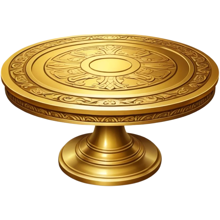 ancient big gold round meeting table emoji