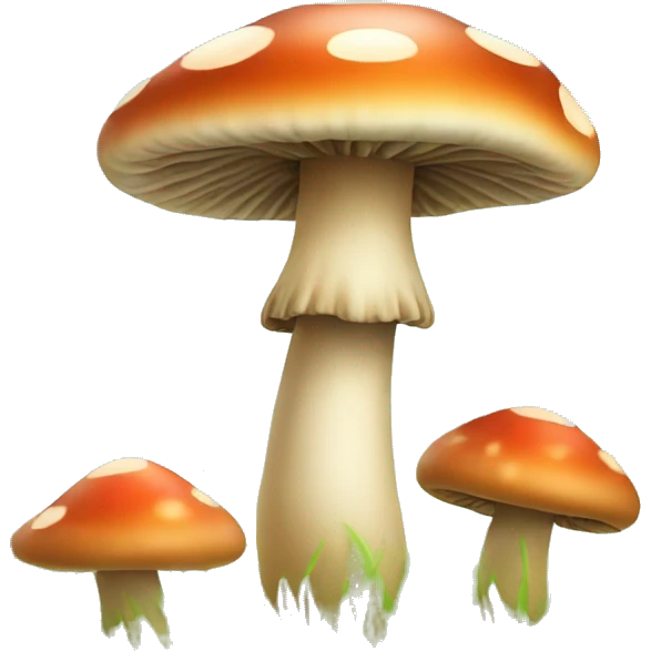 Mushroom in a pretty grass field with butterflies  emoji