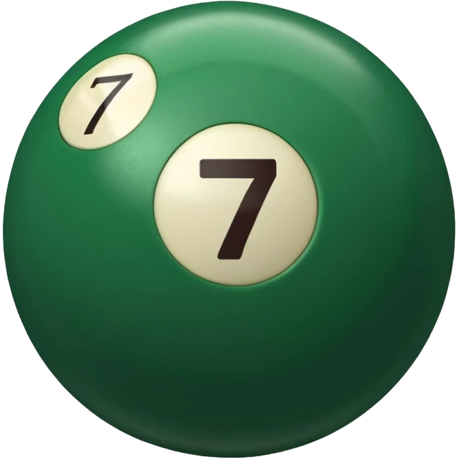 green billiard ball 7 number  emoji