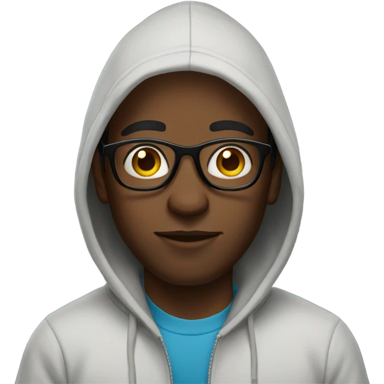Black man in a hoodie with glasses  emoji