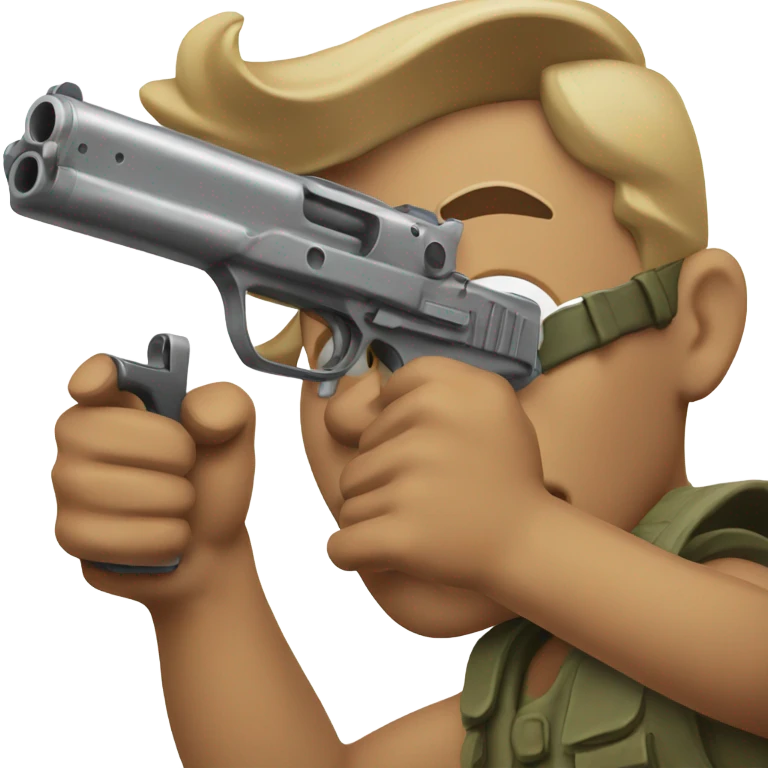 emoji holding a gun emoji