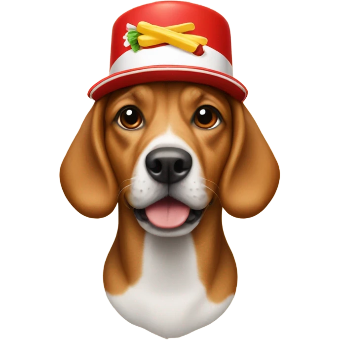 Dog wearing an in n out hat emoji