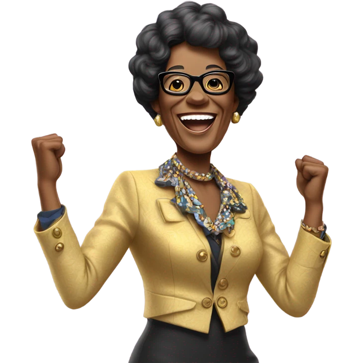 Shirley Chisholm ￼cheering  emoji