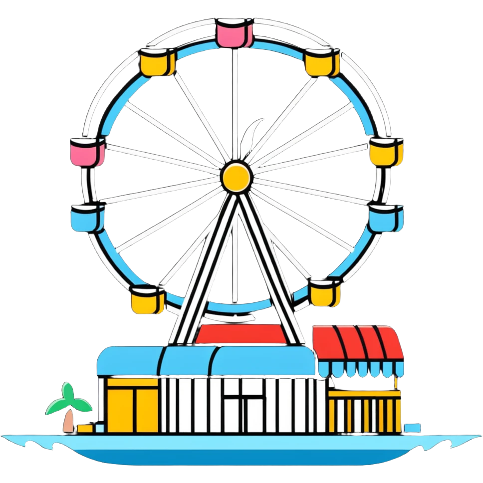 ferris wheel by the ocean emoji