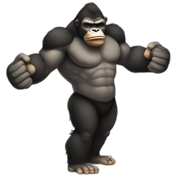 Buff Gorilla handshakes Donald Trump emoji