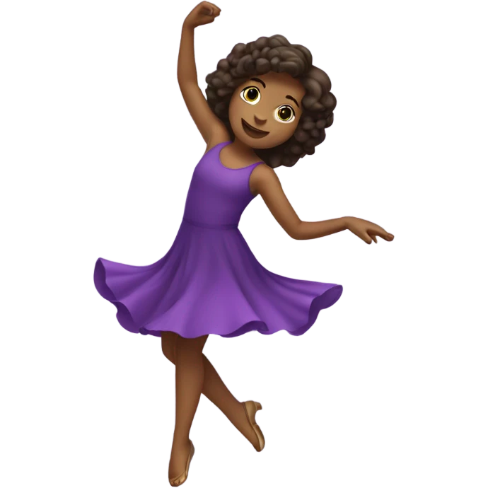 a girl dancing with purple dress emoji