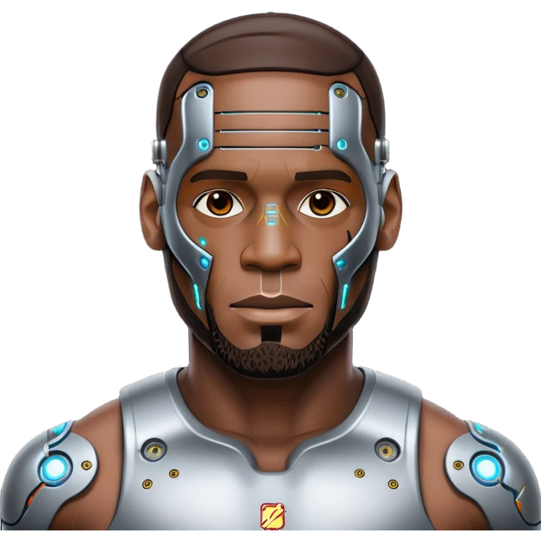 Lebron James as a half robot/cyborg AI  emoji