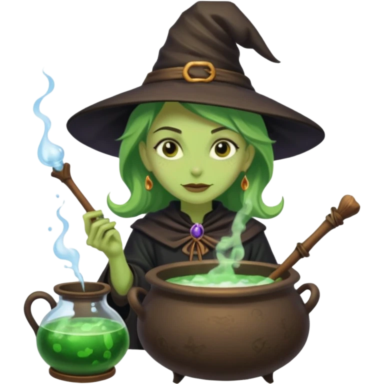 green witch cooking potion emoji