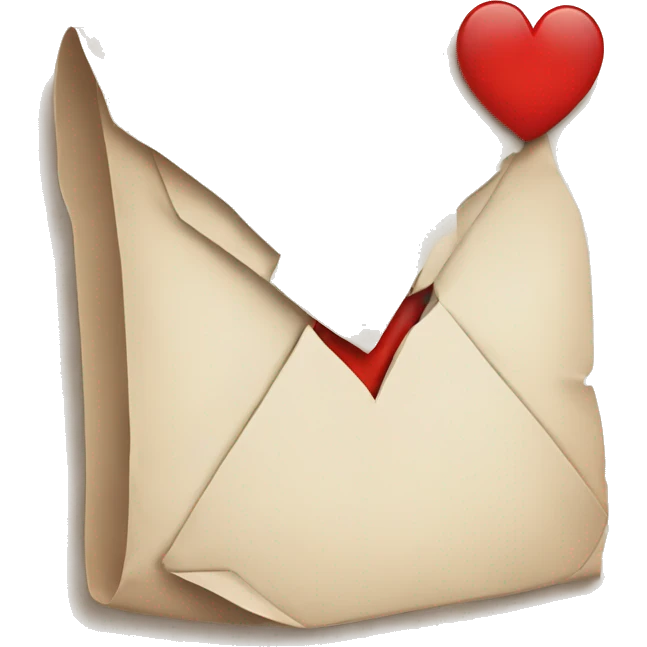 letter with broken heart emoji
