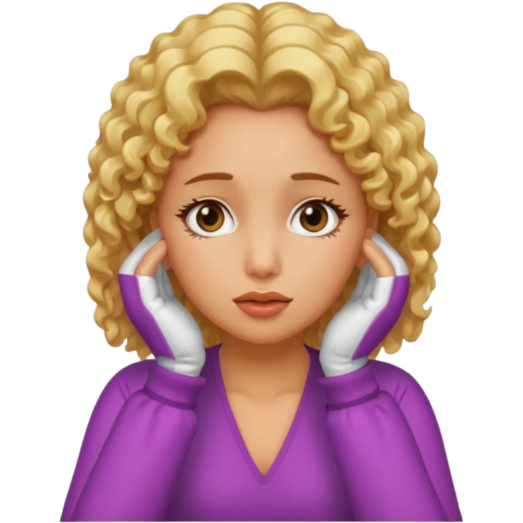 Face palm 80s girl long blonde hair with perm emoji