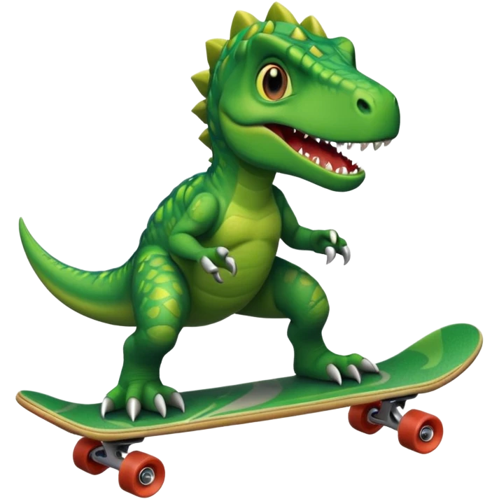 Dinosaur on a skateboard emoji