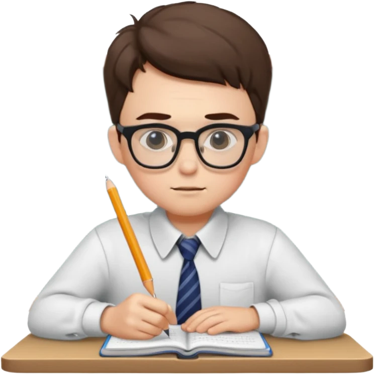 Nerd doing homework emoji