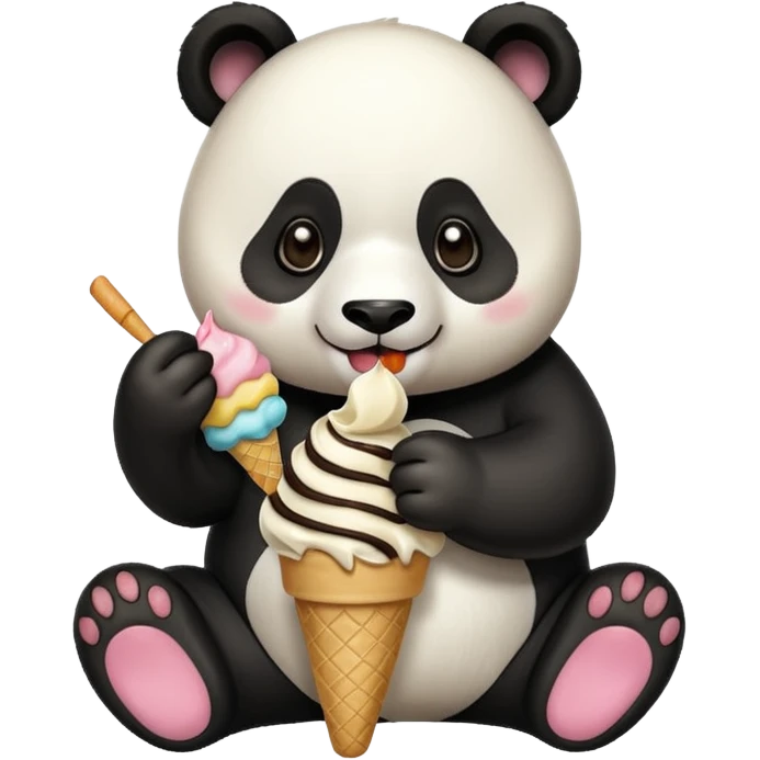 Panda eating ice cream emoji