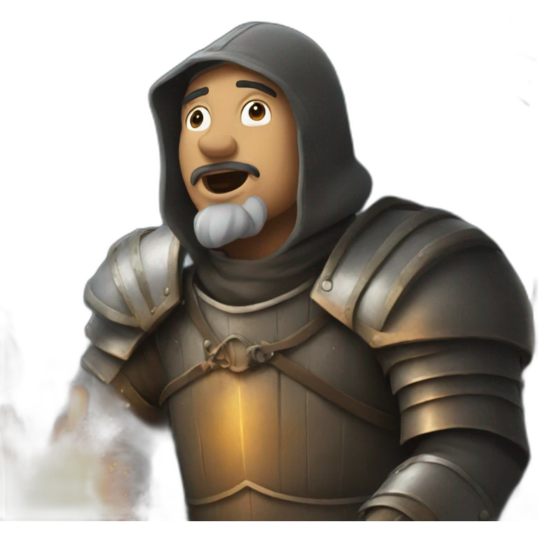 medieval Pyrotechnician seeing some fireworks go off emoji