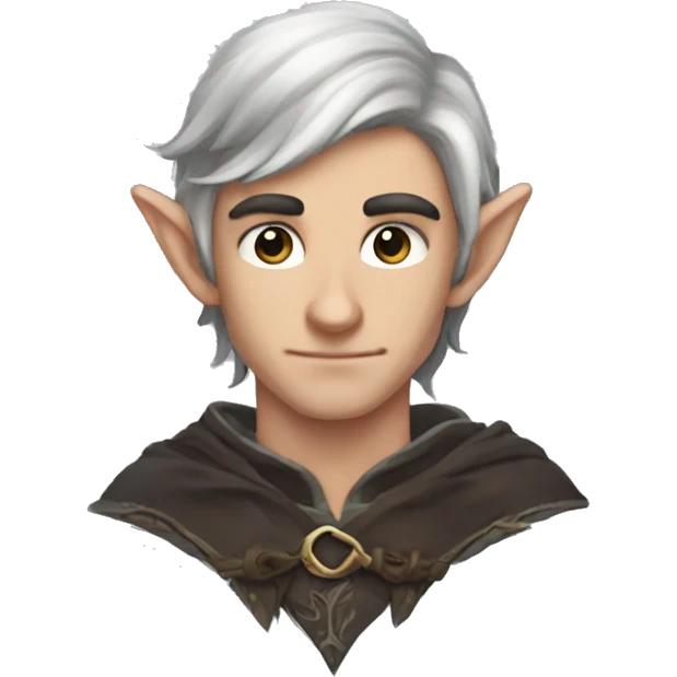 male elf fantasy dark hair emoji