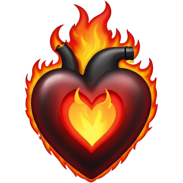 Black fire heart emoji