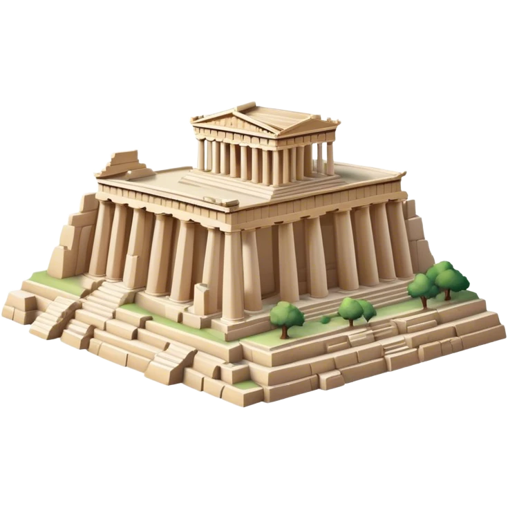 Cinematic Realistic Acropolis Landmark Emoji, showcasing ancient ruins set against a clear sky rendered with intricate detail and timeless lighting. emoji