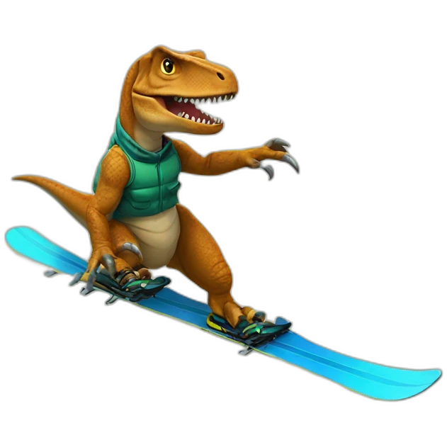 T-Rex skis emoji