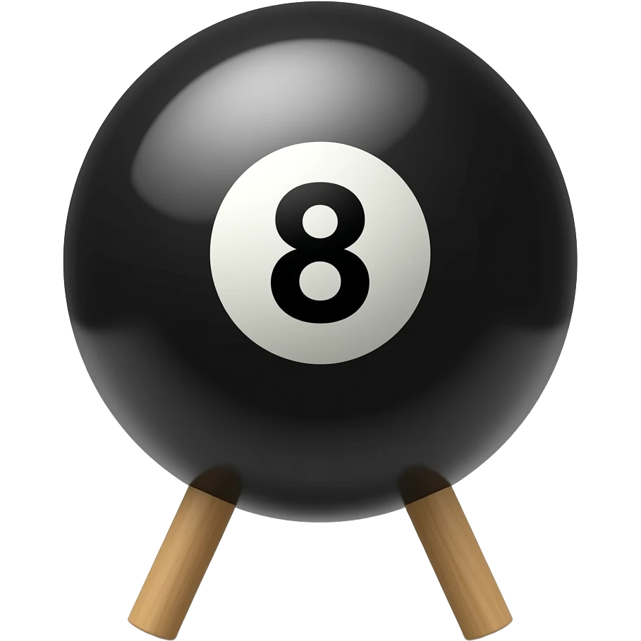 8 ball with legs without arms emoji