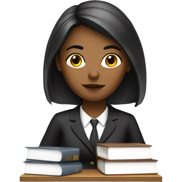 Girl lawyer working in a computer emoji