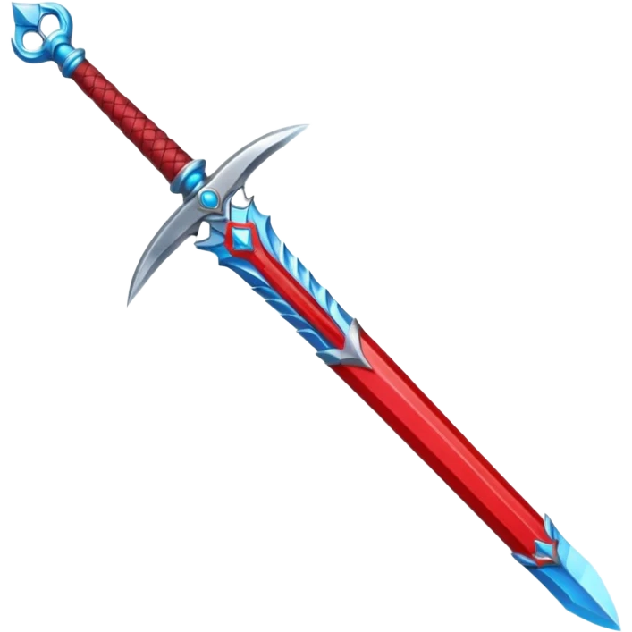 red Piercer — white broad blade + azure grip, Royal Sword. emoji