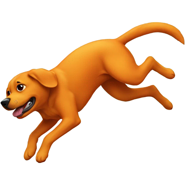 Orange dog doing a backflip emoji