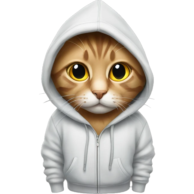 Cat wearing a hoodie emoji