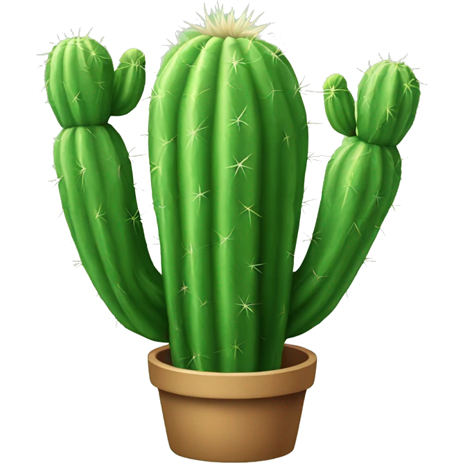Single realistic Green cactus emoji