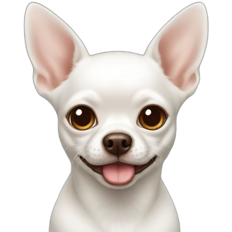 whitechihuahawithbrowndotsandrednose emoji