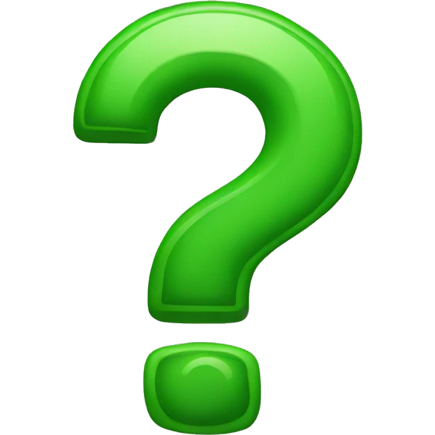question mark, green emoji