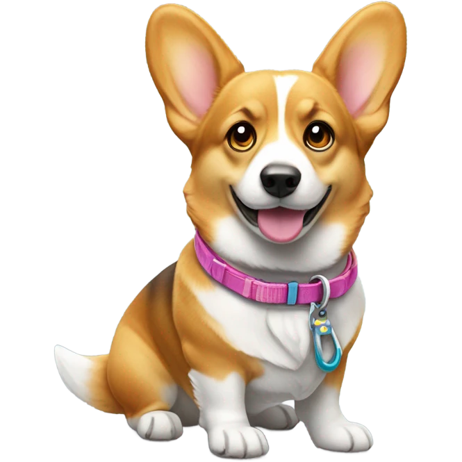 leash corgi emoji