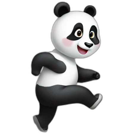 panda girl is running up the stairs emoji