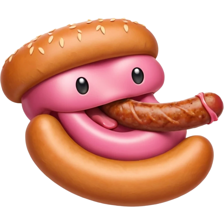Mouth eating a sausage emoji