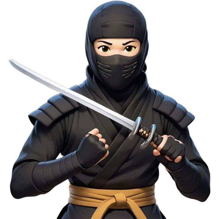 Clash of Clans aesthetic Cheerful Ninja Portrait Emoji, With a bright, confident smile and an alert, relaxed stance, showcasing a streamlined, masked figure with expressive eyes radiating calm determination in natural skin tone, Simplified yet expressive features, highly detailed, glowing with a soft, luminous nocturnal glow, high shine, upbeat and stealthily noble, stylized with an air of modern martial elegance, soft glowing outline, capturing the essence of a cheerful ninja ready for epic covert quests! emoji