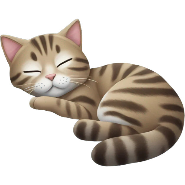 Tabby Cat sleeping in the snow emoji