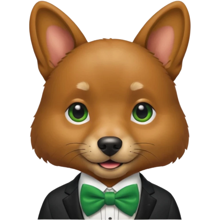 dog with suit and green bow tie emoji