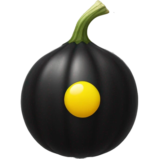 black squash ball with two yellow dots emoji
