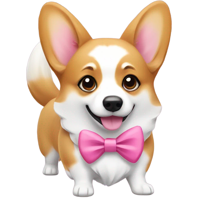 Corgi with pink bow emoji